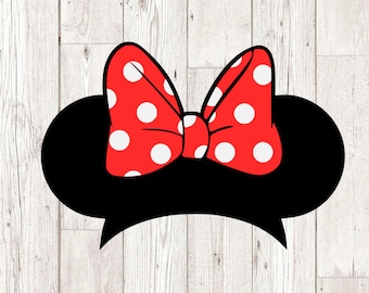 Minnie mouse svg, LAYERED, Minnie ears svg, minnie mouse polkadots svg and png cutting files for cricut silhouette, INSTANT DOWNLOAD