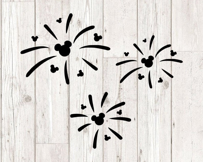 Mickey Mouse Head Fireworks SVG, fireworks SVG and PNG Download for cricut and silhouette cutting files for cricut silhouette 