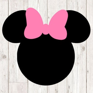 Testa di Minnie Mouse svg, silhouette di Minnie Mouse svg, clipart di Minnie Mouse, file di taglio per silhouette Cricut, DOWNLOAD IMMEDIATO
