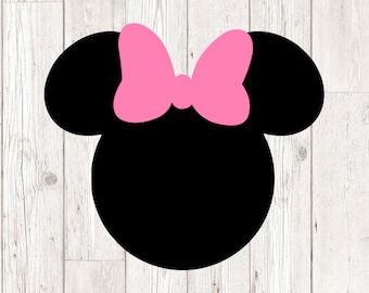 Minnie mouse head svg, minnie mouse silhouette svg, Minnie mouse clipart, cutting files for cricut silhouette, INSTANT DOWNLOAD