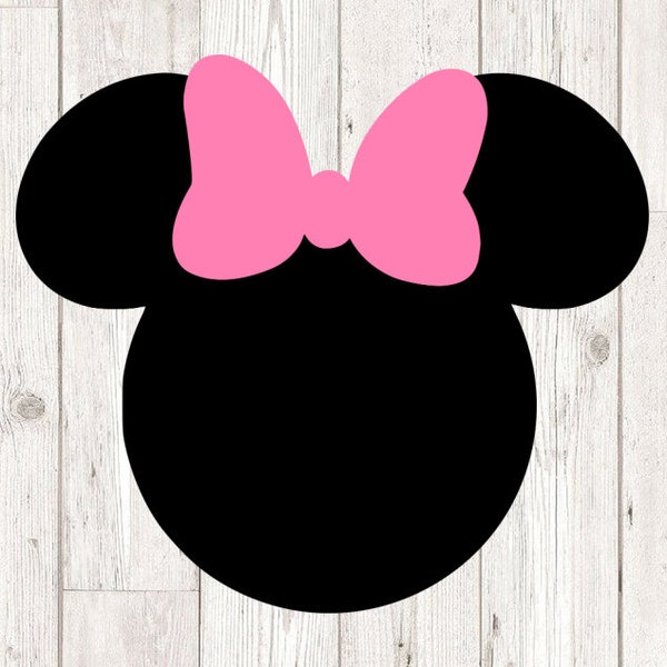 Minnie mouse head svg, minnie mouse silhouette svg, Minnie mouse clipart, fichiers de découpe pour cricut silhouette, TÉLÉCHARGEMENT INSTANTANÉ