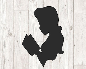 Belle Svg, Belle reading svg cutting file, Beauty and the Beast svg and png instant download for cricut and silhouette