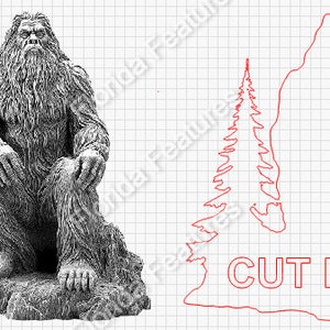 3D Illusion Laser Burn PNG Digital File Perfect for Engraving Laser Ready Design Instant Download Bigfoot Sasquatch I Believe image 4