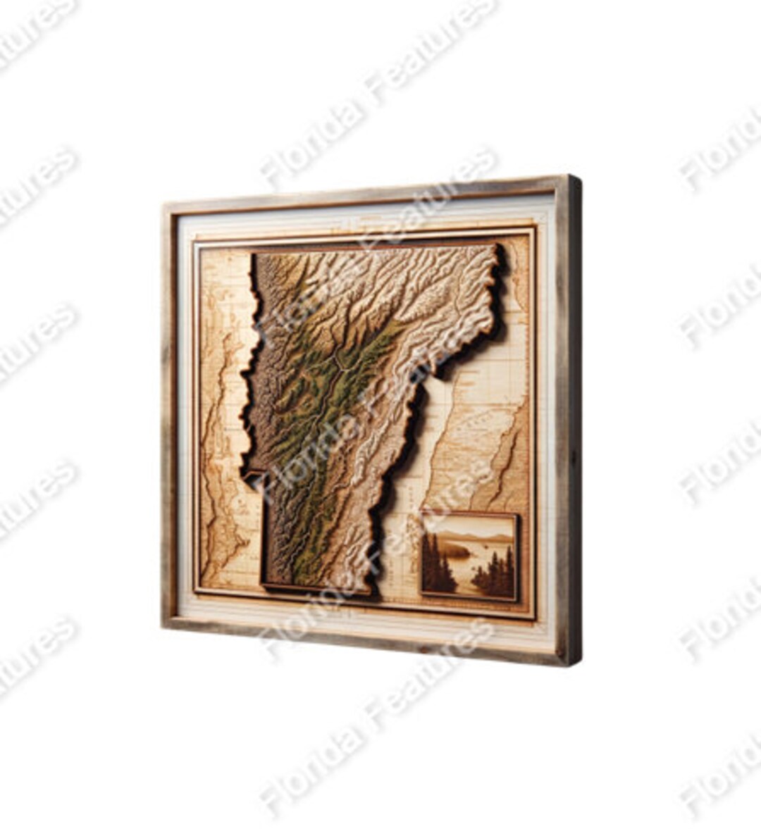 Vermont 3D Map Picture Wood Framed - Il 1080xN.5690771216 Jdl1