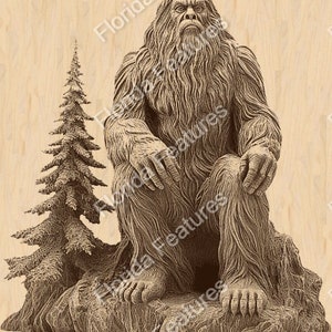 3D Illusion Laser Burn PNG Digital File Perfect for Engraving Laser Ready Design Instant Download Bigfoot Sasquatch I Believe image 2