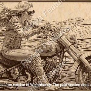 Feministische motorrijder laserets SVG: 3D-illusiekunst (digitale download)