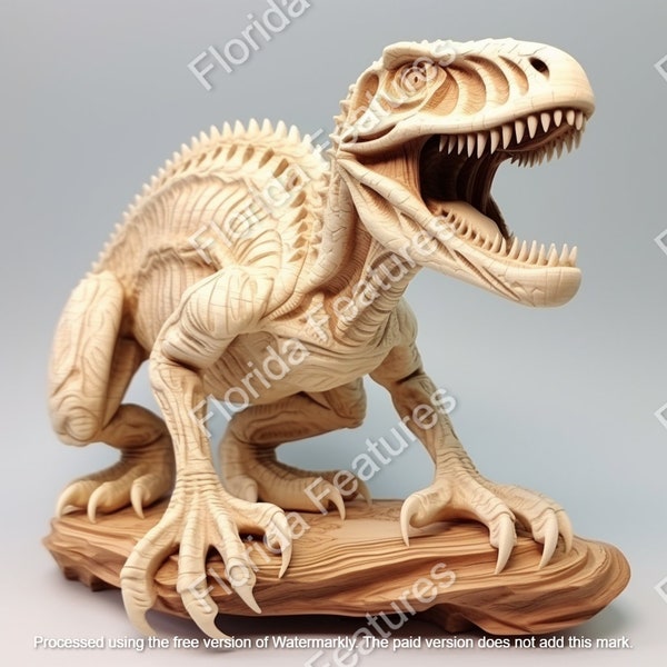 Cutout Extinct Tyrannosaurus Rex Dinosaur, 300 DPI, Scary Teeth, Laser Etch Burn Carve Look, Quality Digital PNG SVG, 3D Illusion, Cnc Style