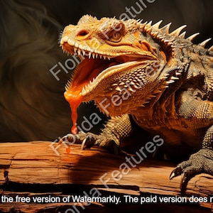 Bearded Dragon Laser Etch: 3D Illusion Wood Art (PNG SVG Digital Download)