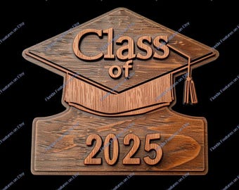 Schlüsselanhänger Abschlussklasse von 2025 | Abitur | Laser Etch SVG PNG Format Holzgravur Ätzen Digitale Laser Design Dateien