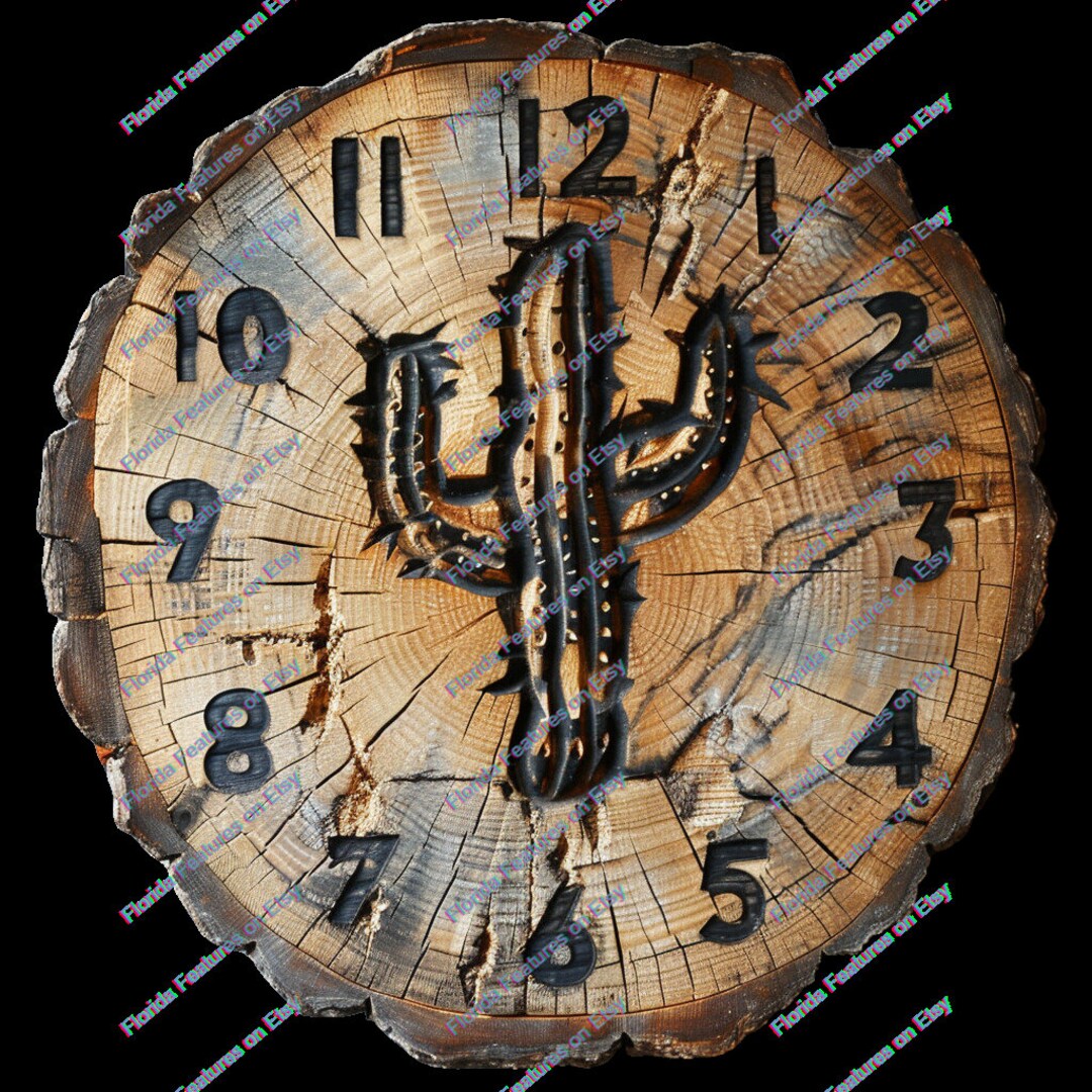 Wood Cactus Clock: 3D Illusion Laser Cut Design (digital File) - Etsy
