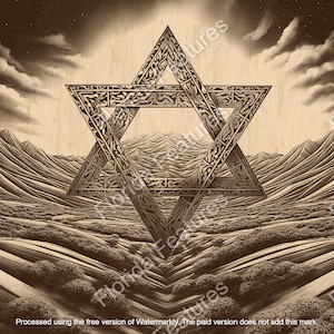 Star of David 3D Illusion: Laser Cut Wood Art (PNG SVG)