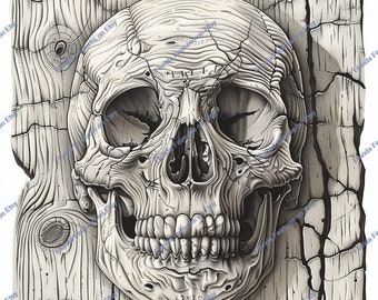 Halloween Totenkopf Holzplatte: 3D Illusion Laser Etch (SVG, PNG)