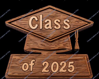 Class of 2025 Abschluss Schlüsselanhänger: Laser Etch Design (SVG, PNG)