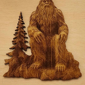 3D Illusion Laser Burn PNG Digital File Perfect for Engraving Laser Ready Design Instant Download Bigfoot Sasquatch I Believe image 1