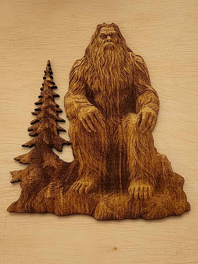 3D Illusion Laser Burn PNG Digital File Perfect for Engraving Laser Ready Design Instant Download Bigfoot Sasquatch I Believe image 1