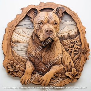 Glowforge 3D Illusion Laser Burn, Etch, Framed Cute Pitbull Dog, American, Quality Digital Download PNG SVG, Cut Burn, Easy Laser Images