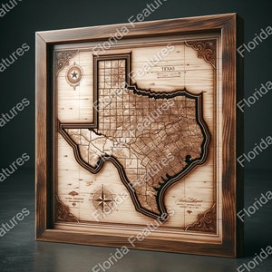 50 3D Map Picture Wood Framed States - Il 300x300.5689008352 Gr9s