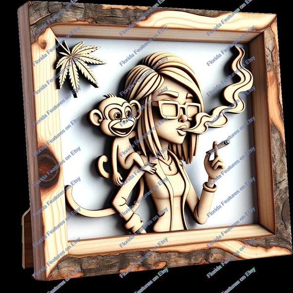 High Times | Happy 420 Female | 3D Illusion | Laser Burn PNG Digital File | Perfect Wood Engraving | Laser Ready Design | Instant Download