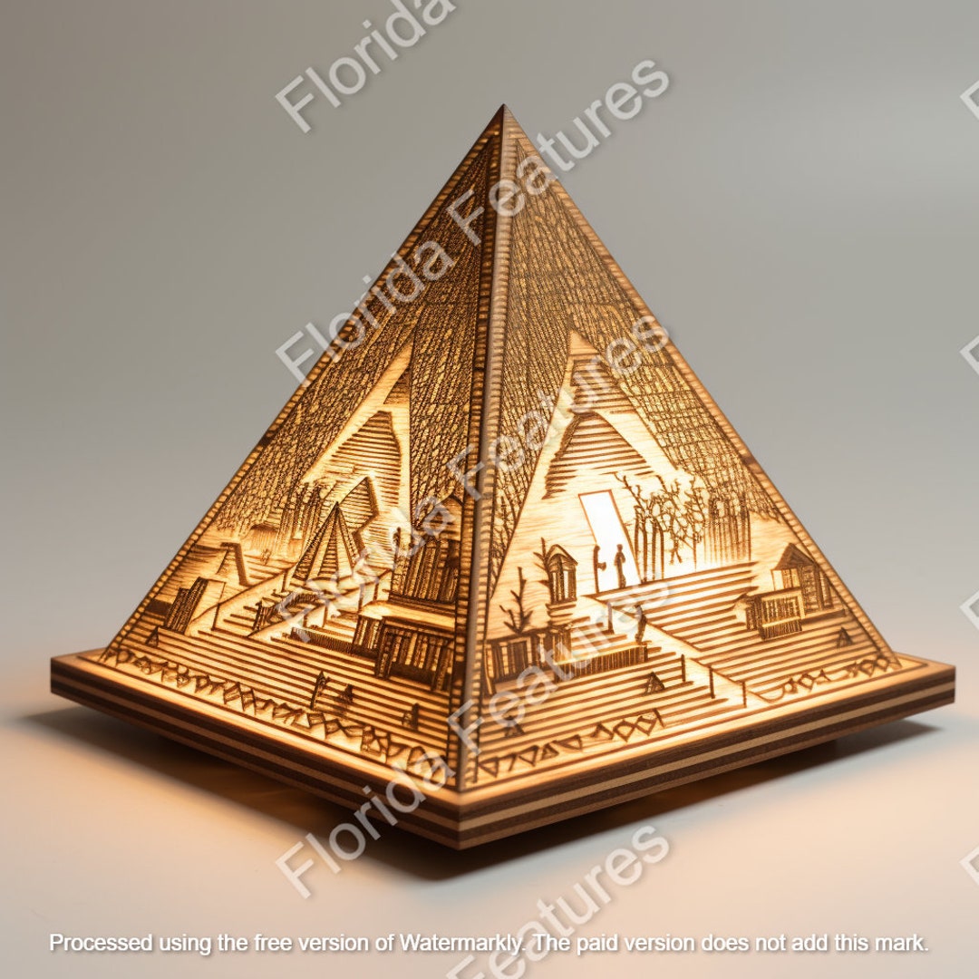 Egyptian Landmark, the Great Pyramid of Giza, Cnc Style, Laser Etch