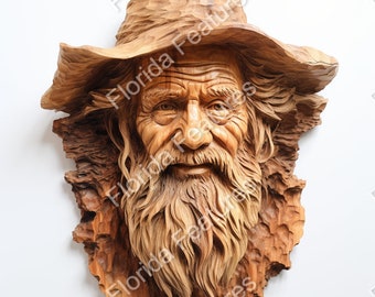 Laser Cut Mountain Man Wood Art: PNG SVG File (Digital Download)