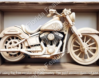 Classic Looking Motor Cycle Bike, Laser Burn, Etch, Wood Files, Cruiser, High Quality Digital Download PNG SVG, Easy Laser, 3D, Hang Sign