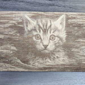 Laser Etched Kitten 3D Illusion: Cat Wall Art (Digital Download)