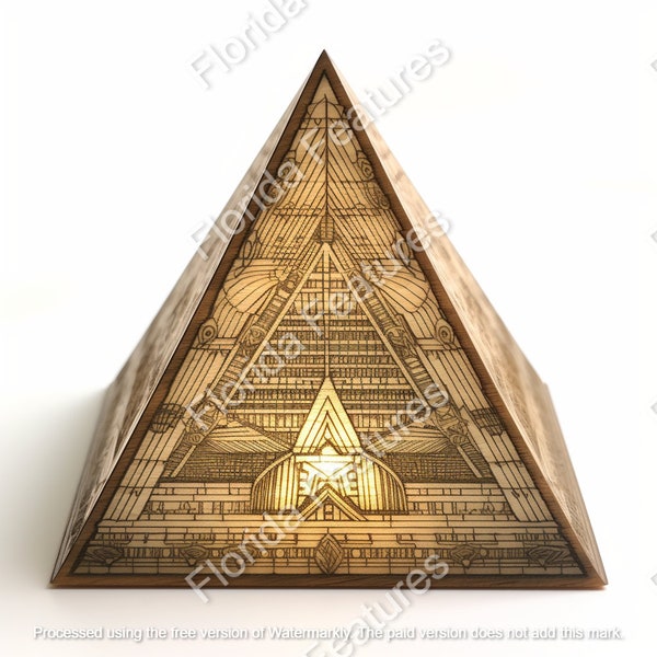 Egyptian The Great Pyramid of Giza, Cnc Style, Laser Etch Burn Carved Look, 300 DPI, Quality Digital PNG SVG, 3D Illusion, Hanging Sign