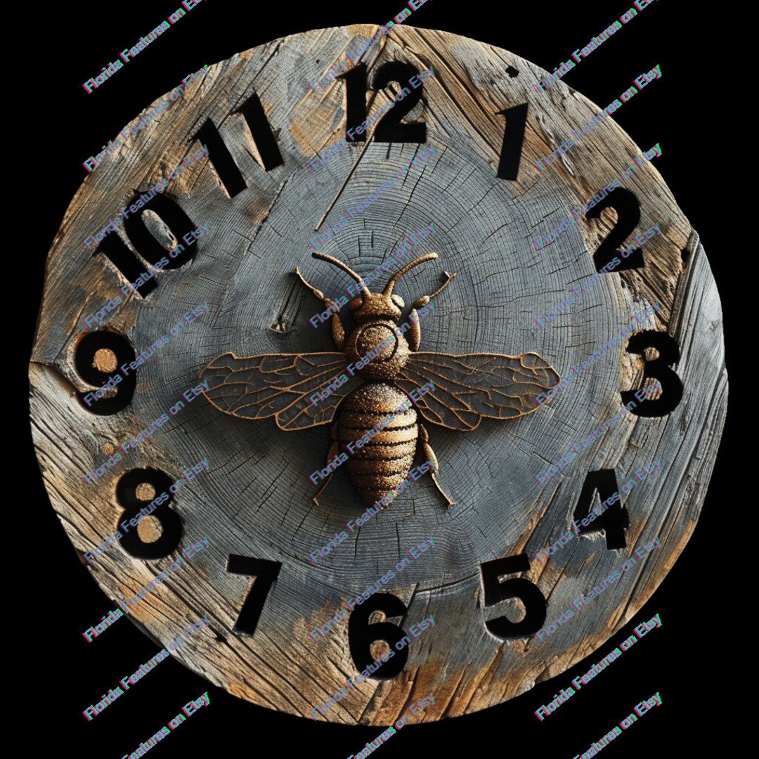 3D Bee Wood Wall Clock: Laser Cut Design (digital File) - Etsy