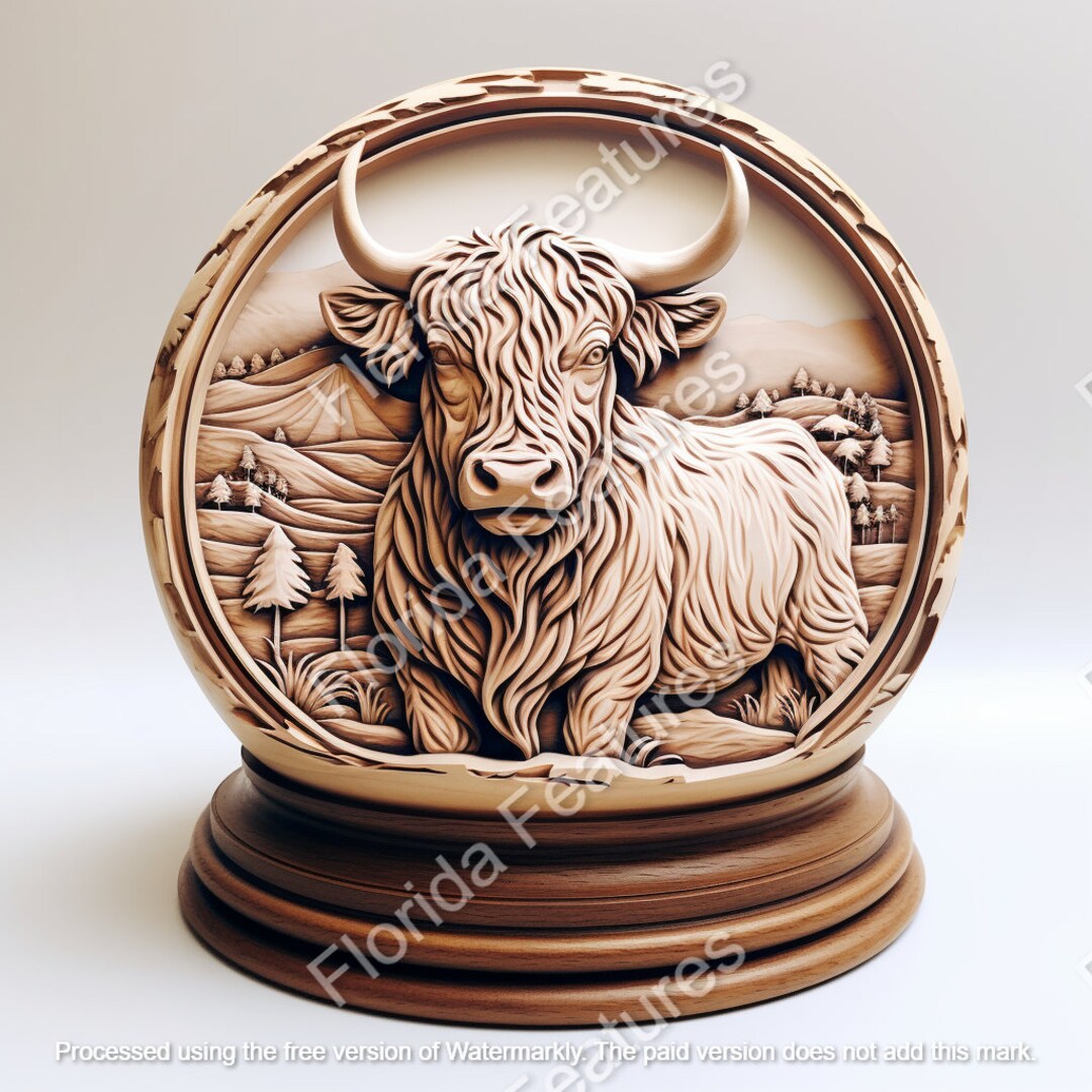 Highland Cow Snow Globe Detailed Farm Scottish 300 DPI - Etsy