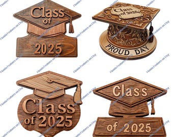 Class of 2025 Abschluss Schlüsselanhänger Set: Laser Etch SVG PNG (Digitale Dateien)