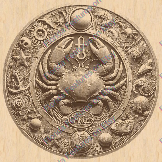 3D Cancer Zodiac Sign: Laser Cut Wood Engraving (SVG, PNG) - Etsy