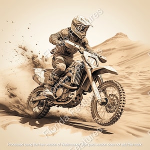 Dirt Bike 3D Illusion - Laser Cut File - PNG SVG
