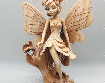 Pixie Fairy Laser Etch File: Wood Burning PNG SVG (Digital Download)