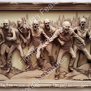 Zombie Outbreak Laser Cut File: 3D Illusion, Halloween PNG SVG (Digital Download)