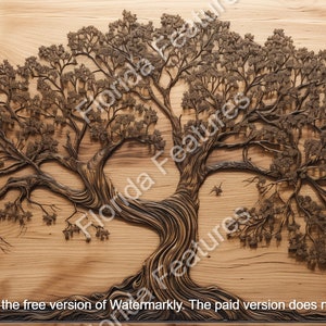 Baum des Lebens, Laser Etch Burn Wood-Dateien, hochwertiger digitaler Download PNG SVG, einfache Laserbilder, 3D-Illusion, Schild zum Aufhängen