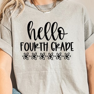 Hello Fourth Grade SVG | Back to school, 4th grade svg, school svg, teacher svg, teacher school shirt design, school clipart, cameo, cricut