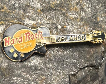 Vintage Hard Rock Cafe Black Guitar Pin - Orlando