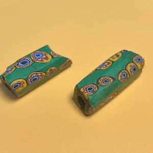 Set of 2 Antique Millefiori Glass Trade BEADS