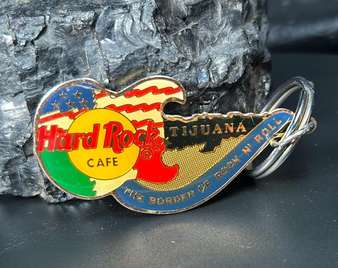 Vintage Hard Rock Cafe Colorful Keychain -Tijuana The Border of Rock n Roll