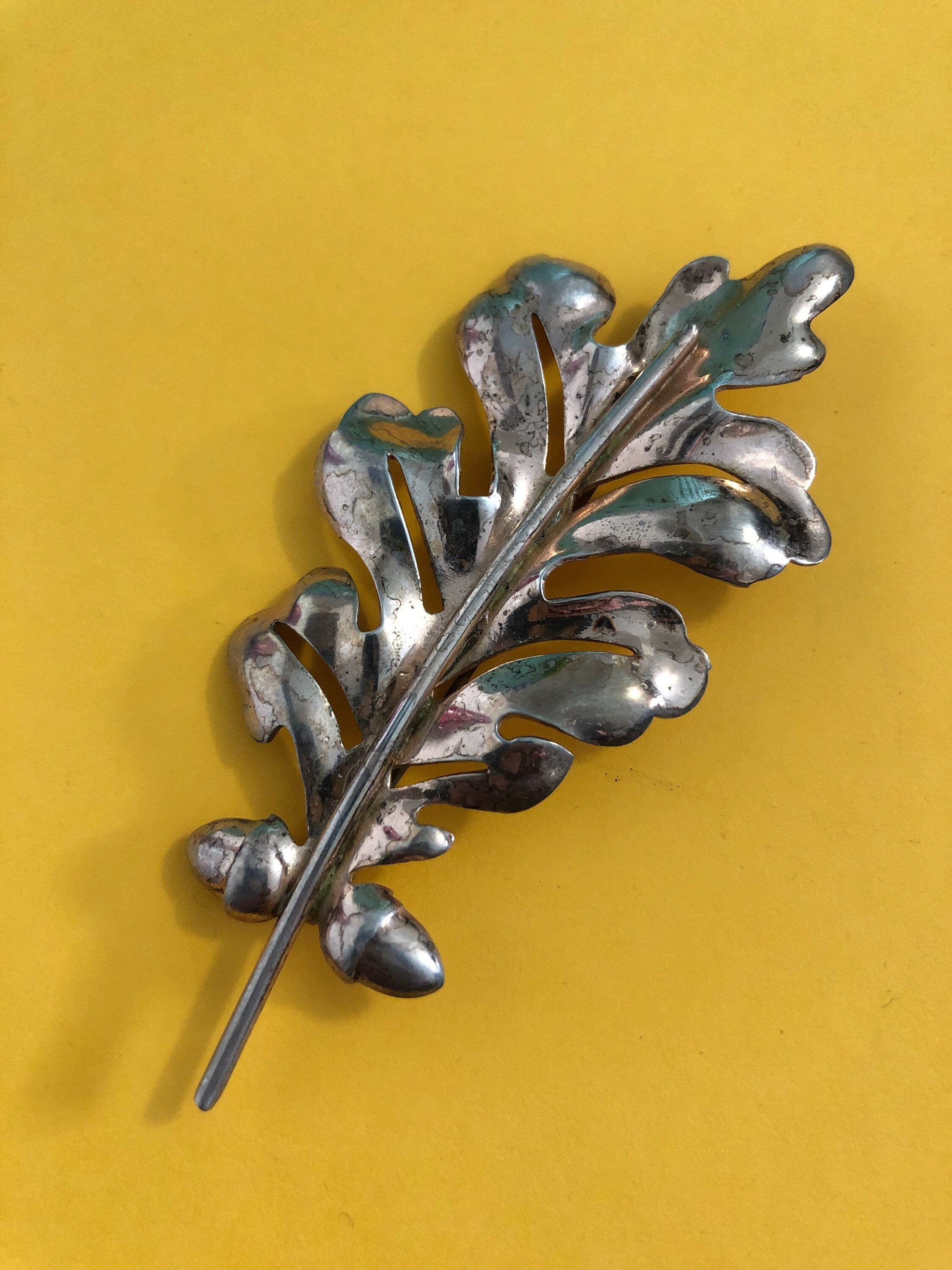 Vintage Sterling Oak Leaf Pin Sterling Oak Leaf Etsy
