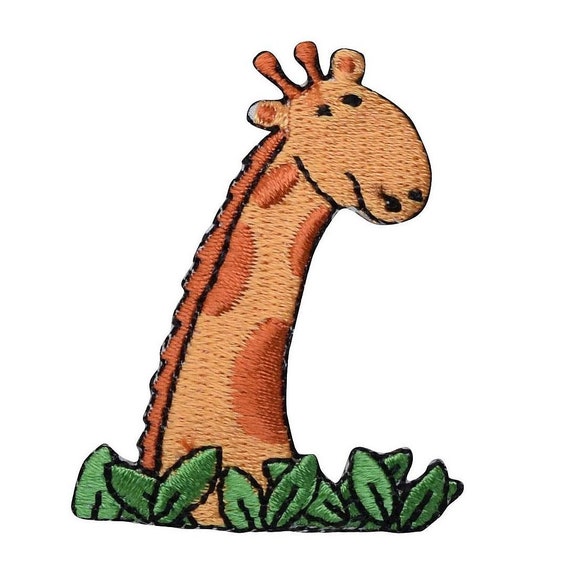 Zoo Animal Wild Animal Giraffe 3 1//2/"H Embroidered Iron On Applique Patch