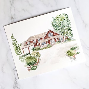 Retrato de casa personalizado / Acuarela para el hogar / Ilustración del hogar / Regalo de inauguración de la casa