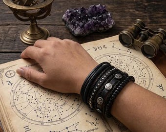 Star Bracelet Stack | Goth Pirate Cosplay Adjustable Bracelet