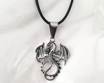 Medieval Dragon Necklace, Cosplay 18" Dragon Pendant Necklace