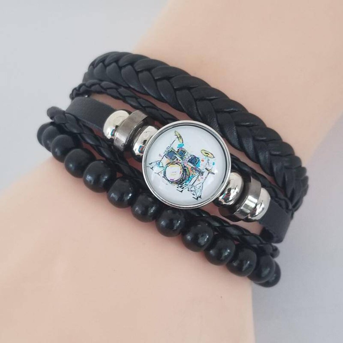 Drummer Bracelets Adjustable Abstract Drum Set Bracelets Etsy