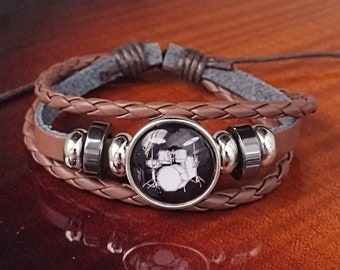 Drummer Bracelet, Bracelet for Drummer, Drum Bracelet for Men or Women, Adjustable Bracelet