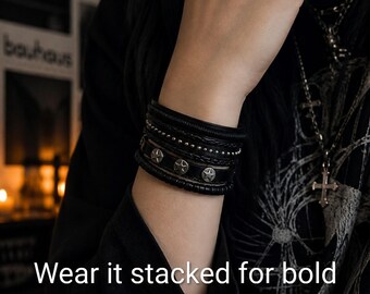 Star Bracelet Stack | Goth Pirate Cosplay Adjustable Bracelet
