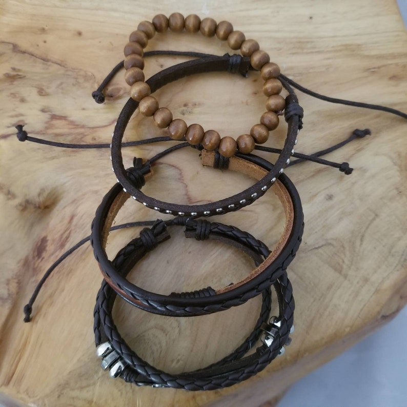 Native American Feather Bracelets, Multilayer Feather Bracelet Set, Adjustable Feather Bracelets for Men Women image 5