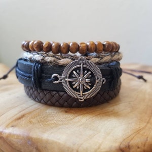 Cosplay Compass Bracelets, Renaissance Pirate Adjustable Bracelets, Nautical Bracelets for Men Women