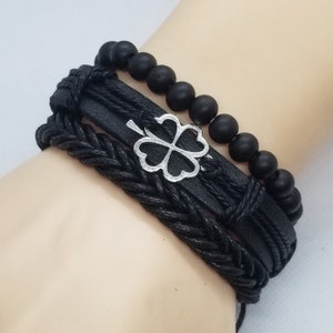 Lucky Clover Bracelets - Four Leaf Clover Bracelet - St. Patrick&#39;s Day Bracelet - Shamrock Bracelet